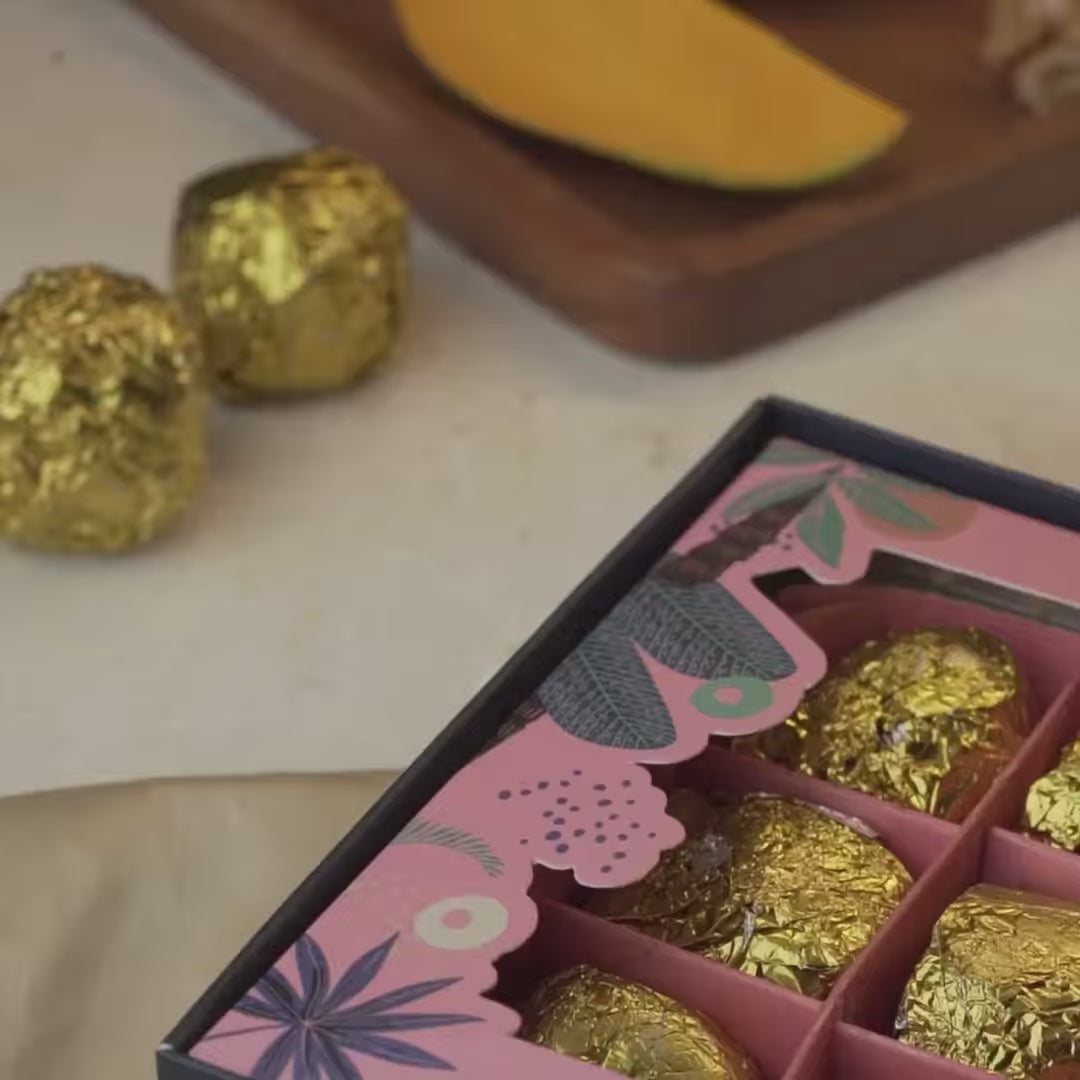 Diabetic Safe & Sugar-Free Dark Chocolate Alphonso Mango Protein Balls with 5 gram protein per portion size