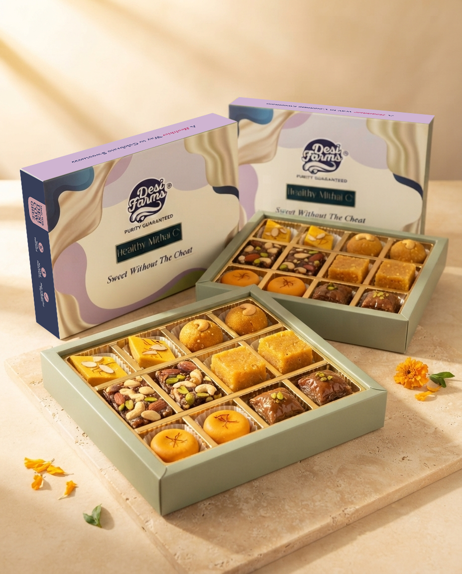 Thoughtfully presented Indian mithai gift hamper