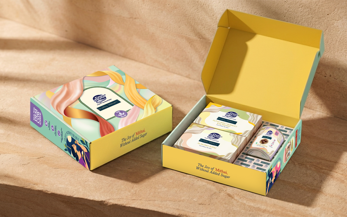 Thoughtfully presented Indian mithai gift hamper