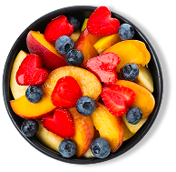 black plate with fruit salad